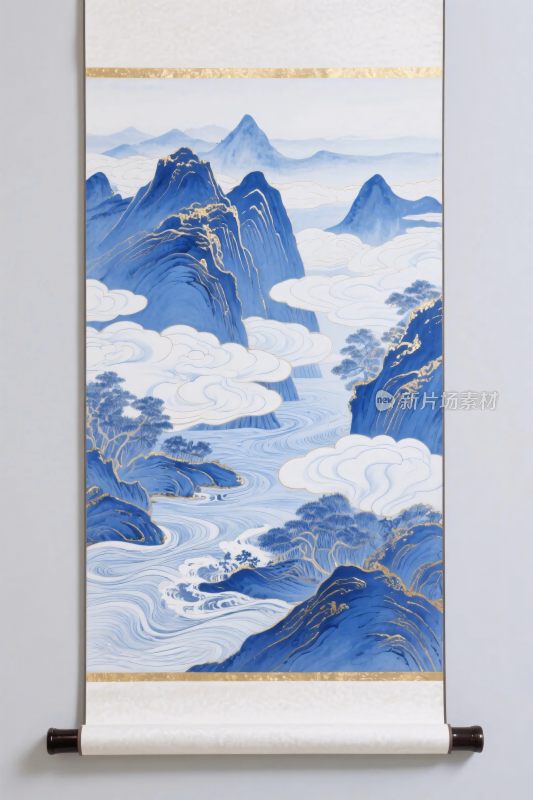 传统山水画卷插画