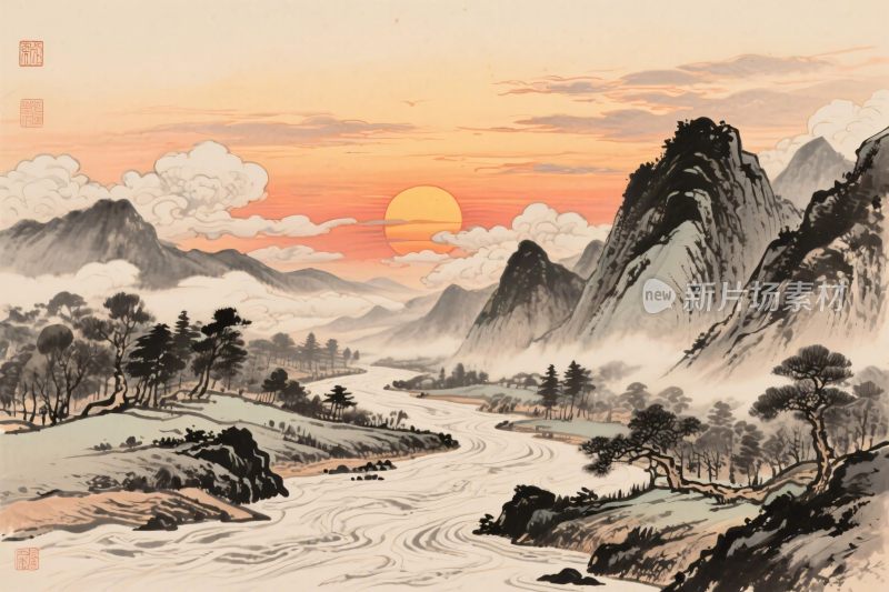 传统山水风景画