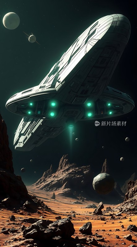 星际探索未来飞船与外星地貌