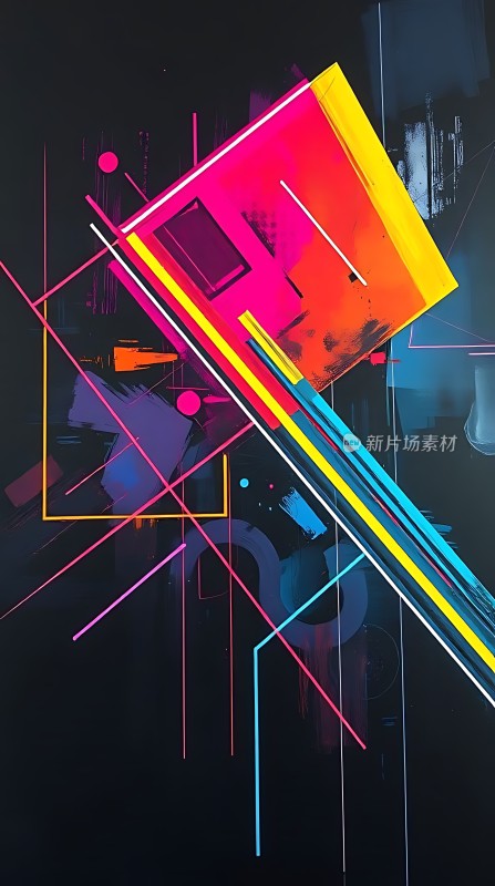霓虹幻境几何与色彩的碰撞