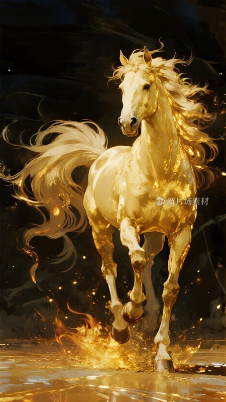 奔跑的金色骏马