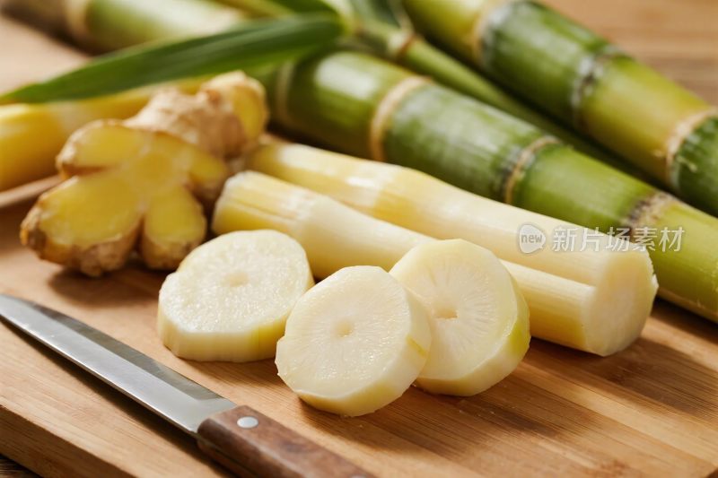 食材组合竹笋芋艿展示