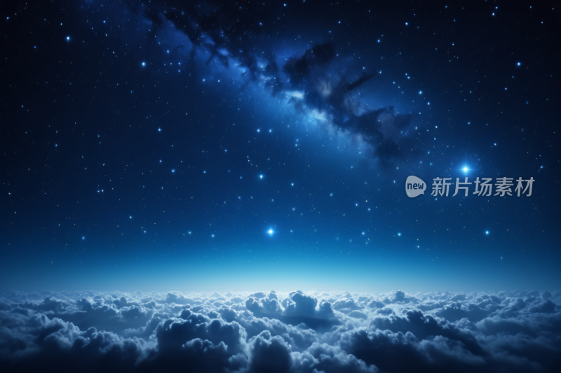 星空夜空有云彩星星和明亮的星星背景图片