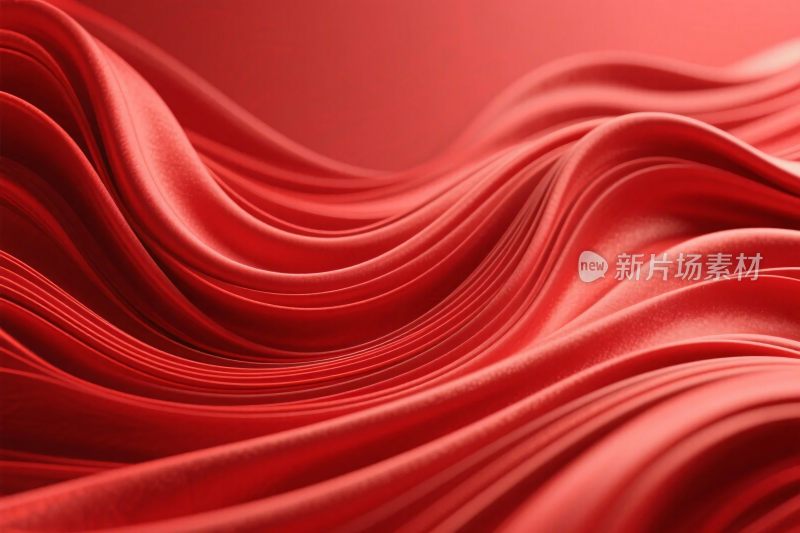 红色绸缎波浪纹理