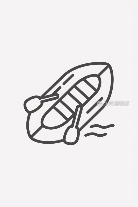 简约线条勾勒的小船图标
