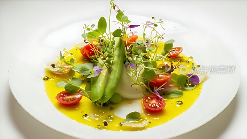 清新蔬菜沙拉色彩缤纷健康美味！