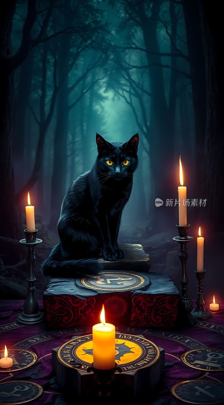 神秘黑猫占卜之夜