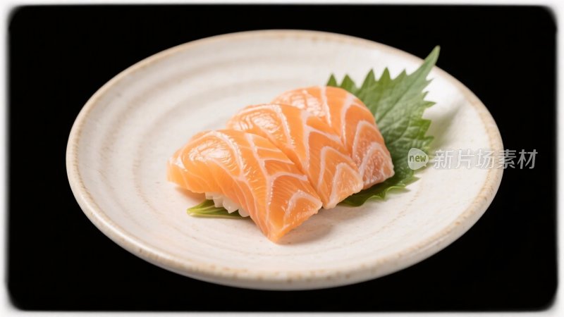 三文鱼寿司美食图