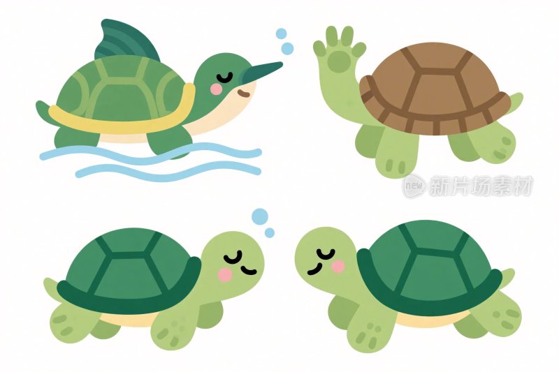 卡通小乌龟插画