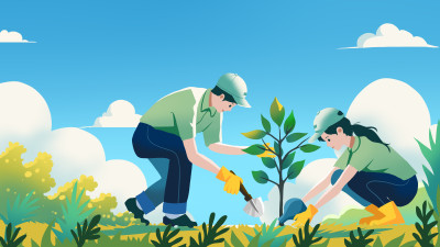 植树节环保海报插画壁纸 植树节环保海报插画壁纸