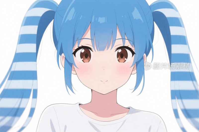 动漫双马尾卡通角色插画