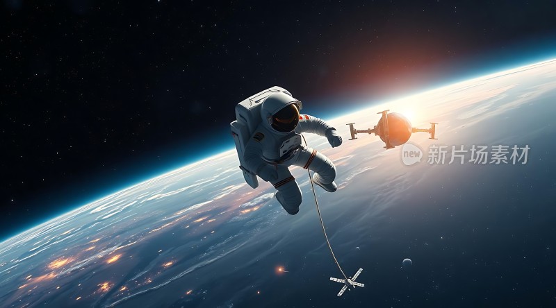 宇航员太空行走探索地球之美