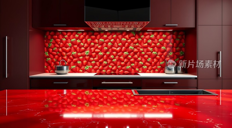 草莓图案厨房设计