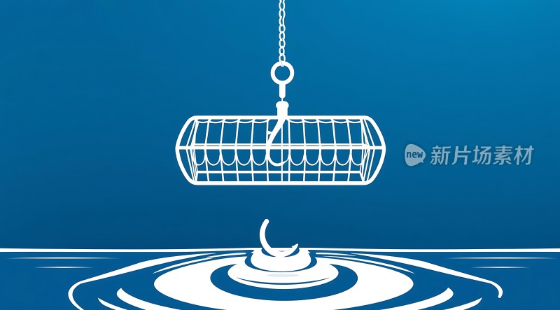 新片场素材鱼钩与水波