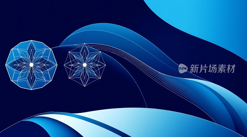 蓝色几何图案设计