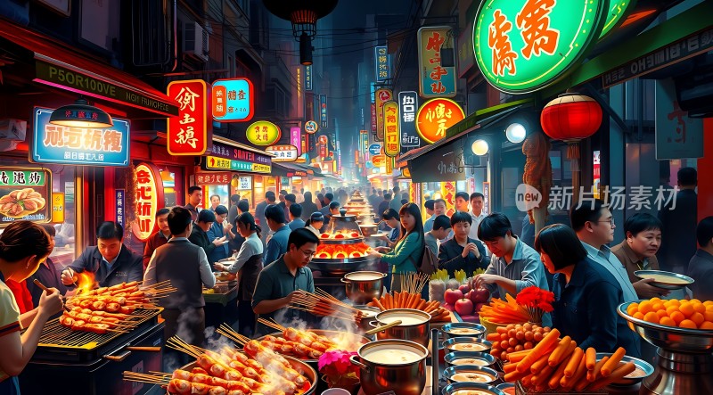 繁华夜市美食街