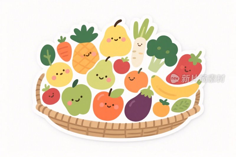 卡通蔬菜水果插画