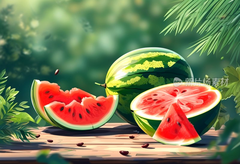 夏日西瓜插画