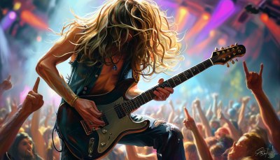 摇滚音乐会跳跃瞬间