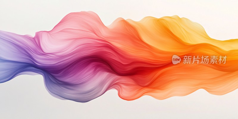 彩色飘动丝绸插画