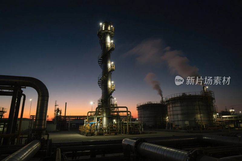 工业设施夜景场景