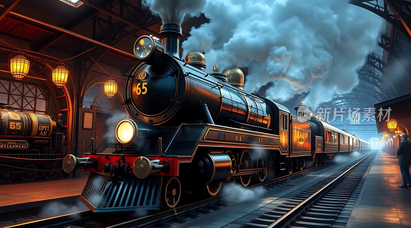 蒸汽火车驶入站台