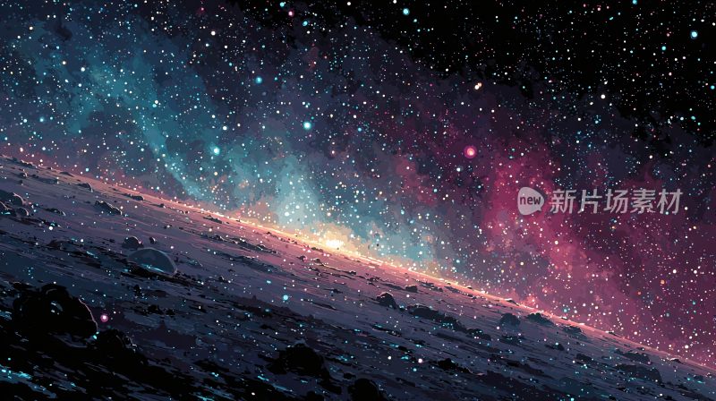 梦幻绚丽的宇宙星空图景