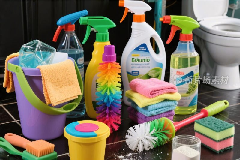 卫生间清洁用品集合