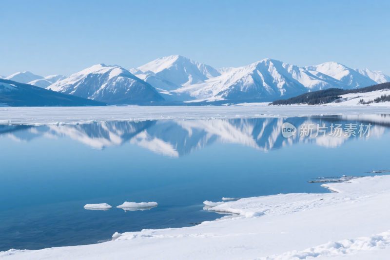 雪山湖泊自然风光