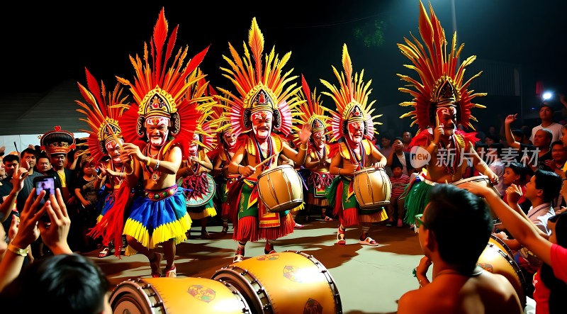 传统节日盛装表演观众围观拍照