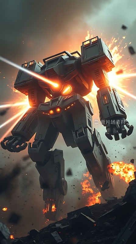 机械巨兽战火中前行