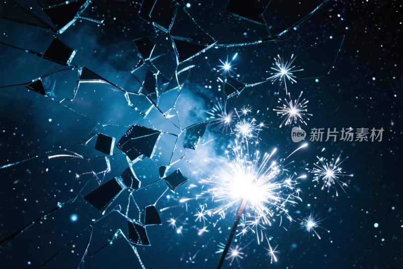 破碎玻璃火花特效