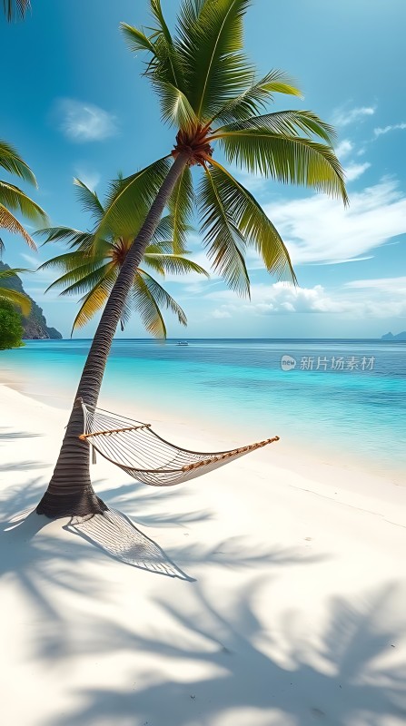 椰林轻摇海风拂面 hammock静候夏日海滩梦