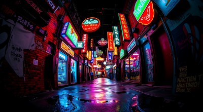 霓虹灯下的繁华街道 霓虹灯下的繁华街道