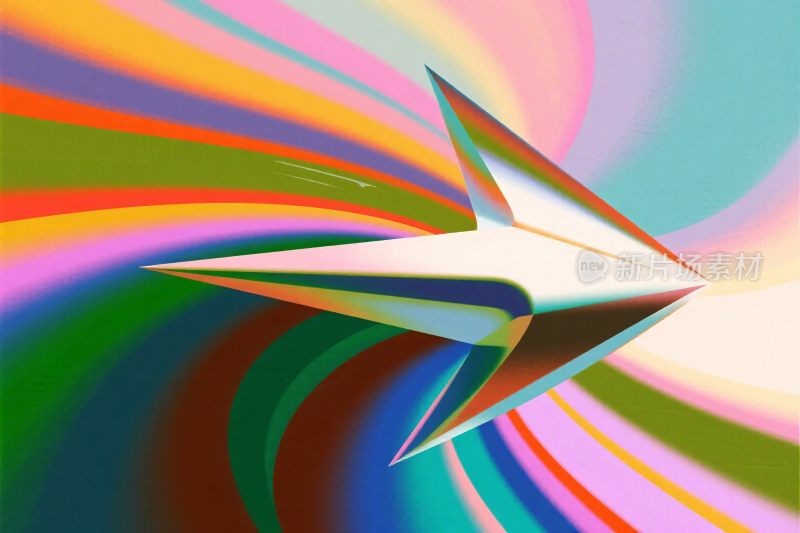 彩色动感箭头插画