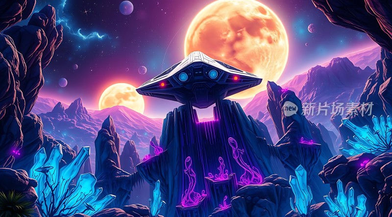 外星飞船与神秘星球