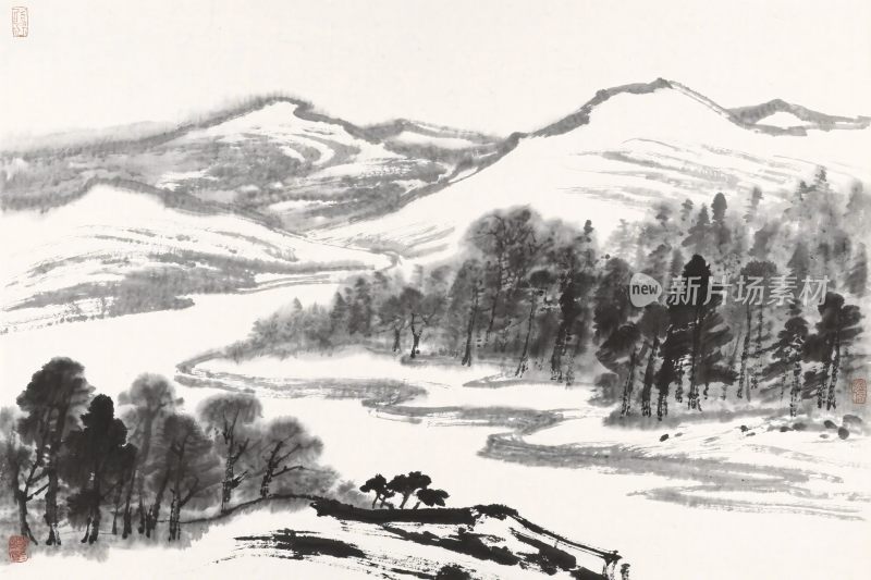 山水水墨风景画