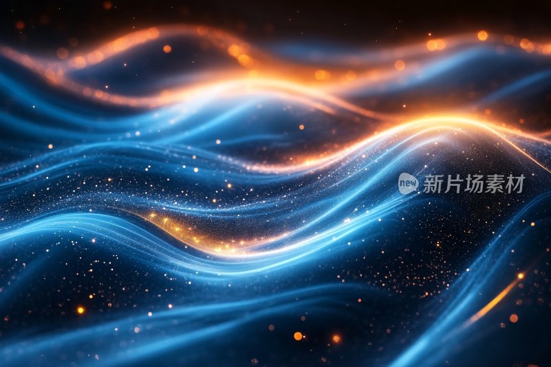 流动炫彩的光影波浪