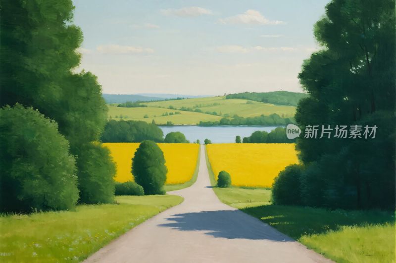 乡村风景风景画