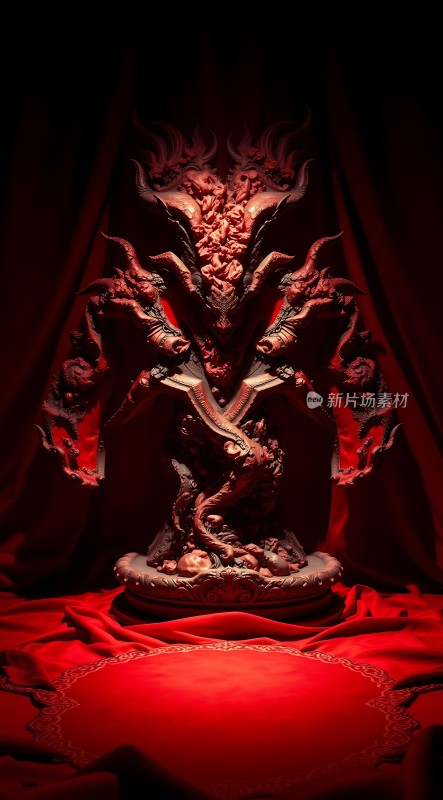 红色恶魔雕像