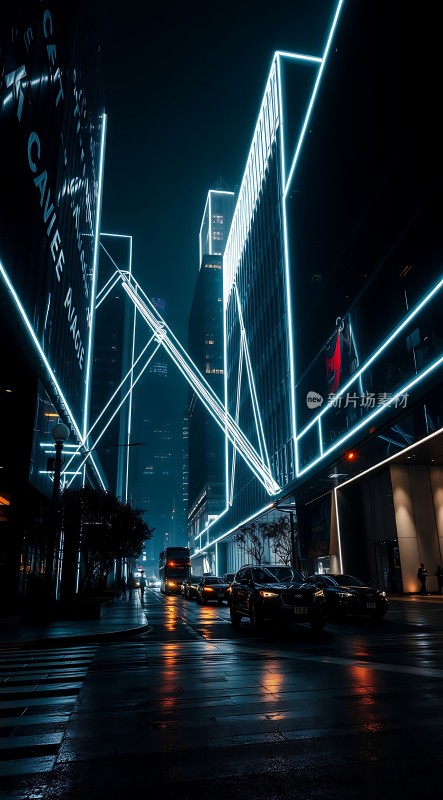 霓虹灯下的都市之夜