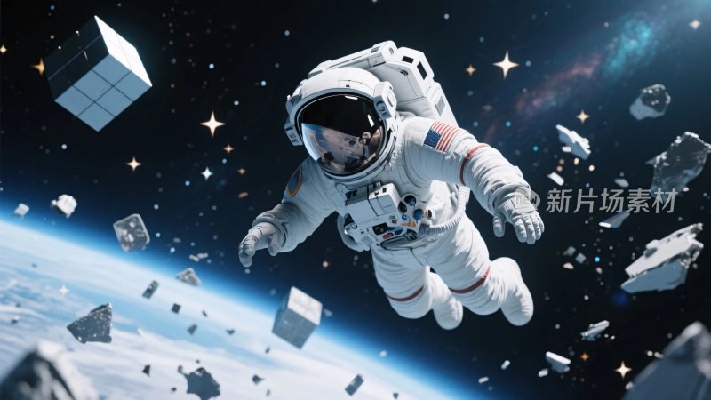 太空宇航员漫步