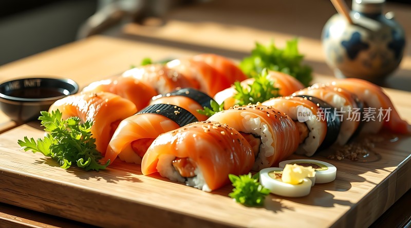 新鲜三文鱼寿司大餐