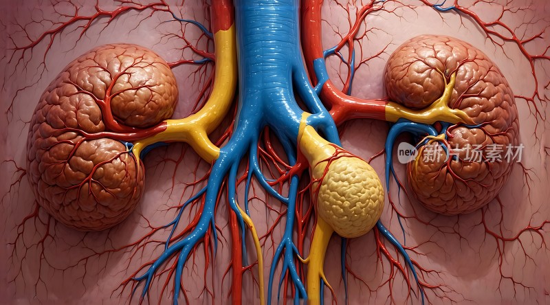 肾动脉与肾脏解剖结构图