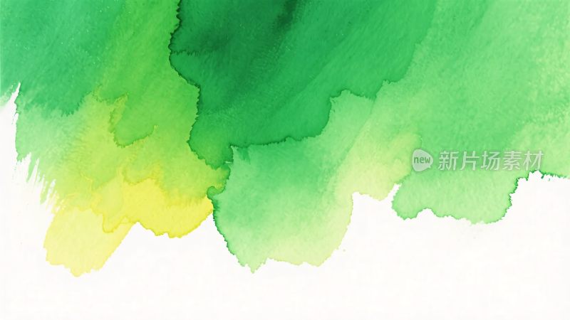 绿色水彩晕染背景画面