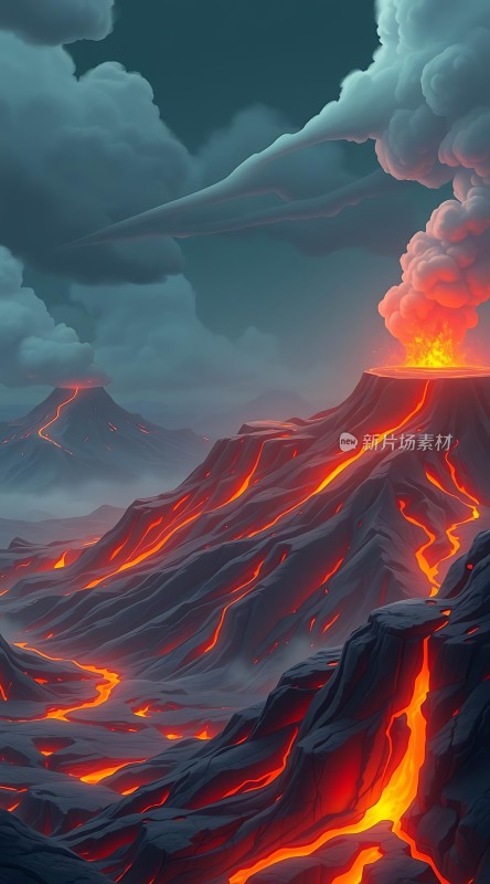 熔岩火山奇观