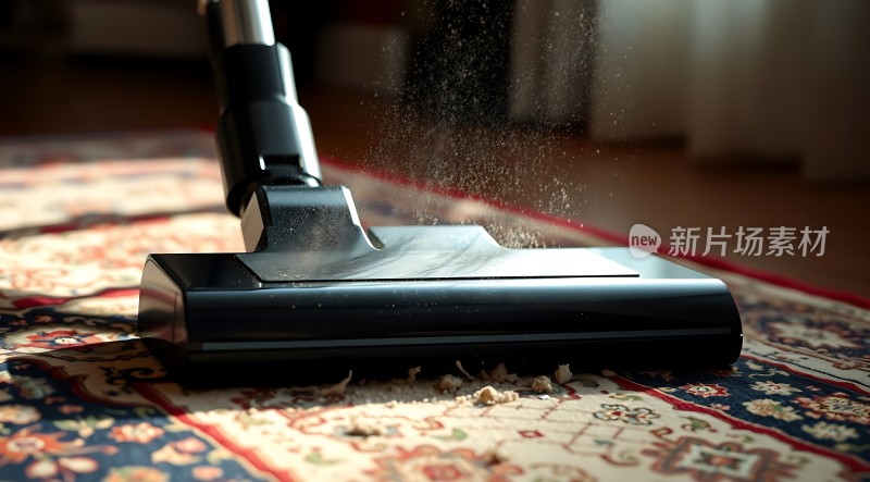 吸尘器清洁地毯灰尘四起