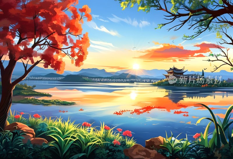 蒙自晨曦映州府