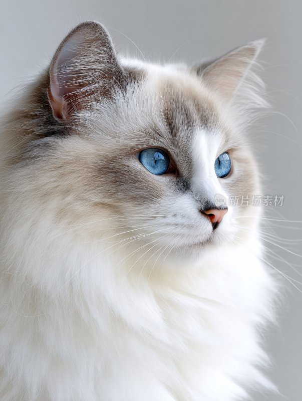 蓝眼长毛猫特写