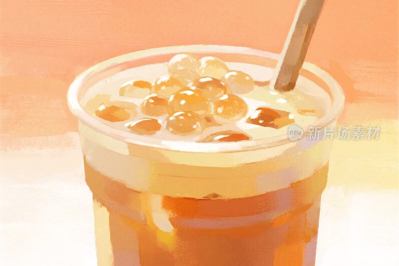 珍珠奶茶插画